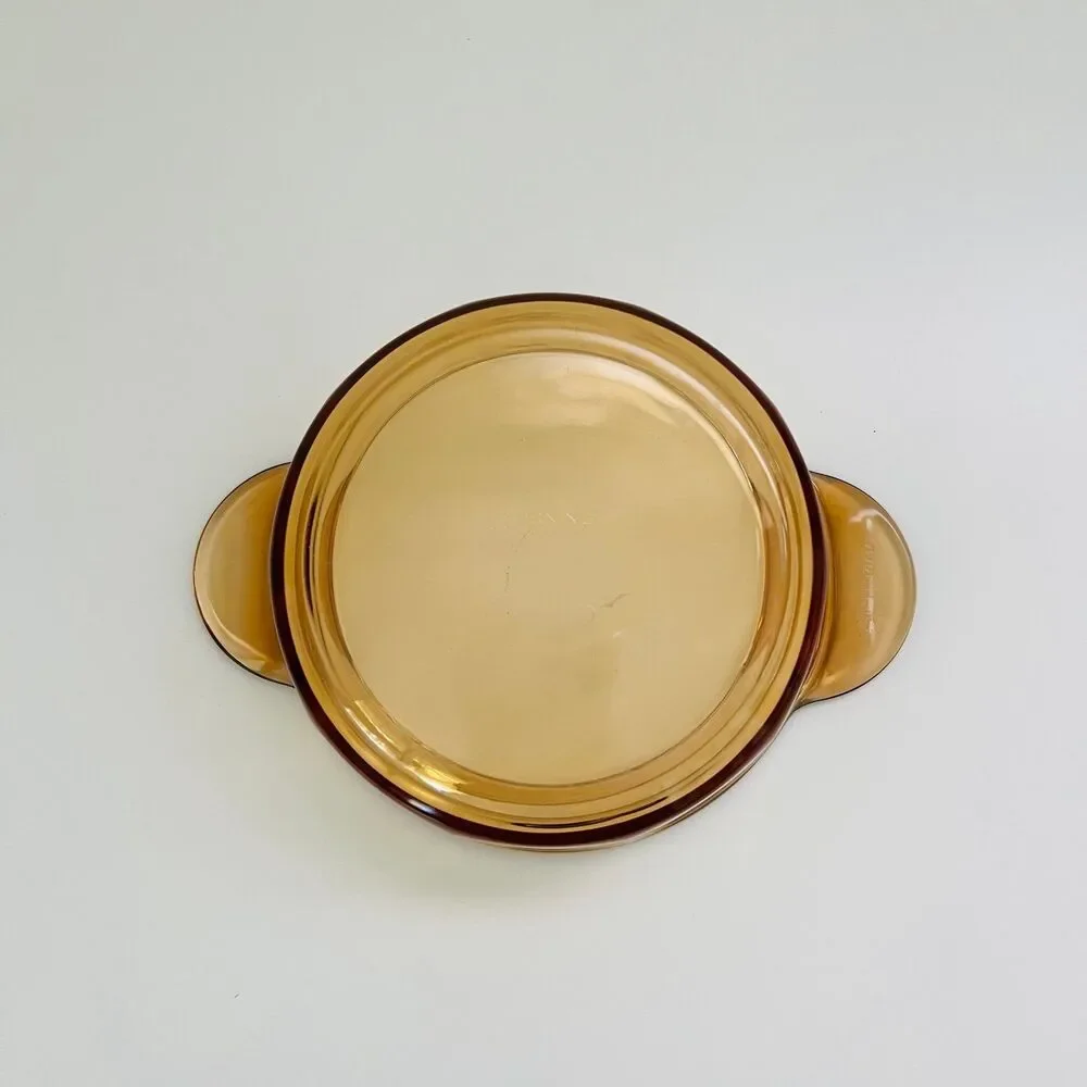 VISIONS Corning USA Amber Glass 1174 Casserole Dish 1 Qt With Lid